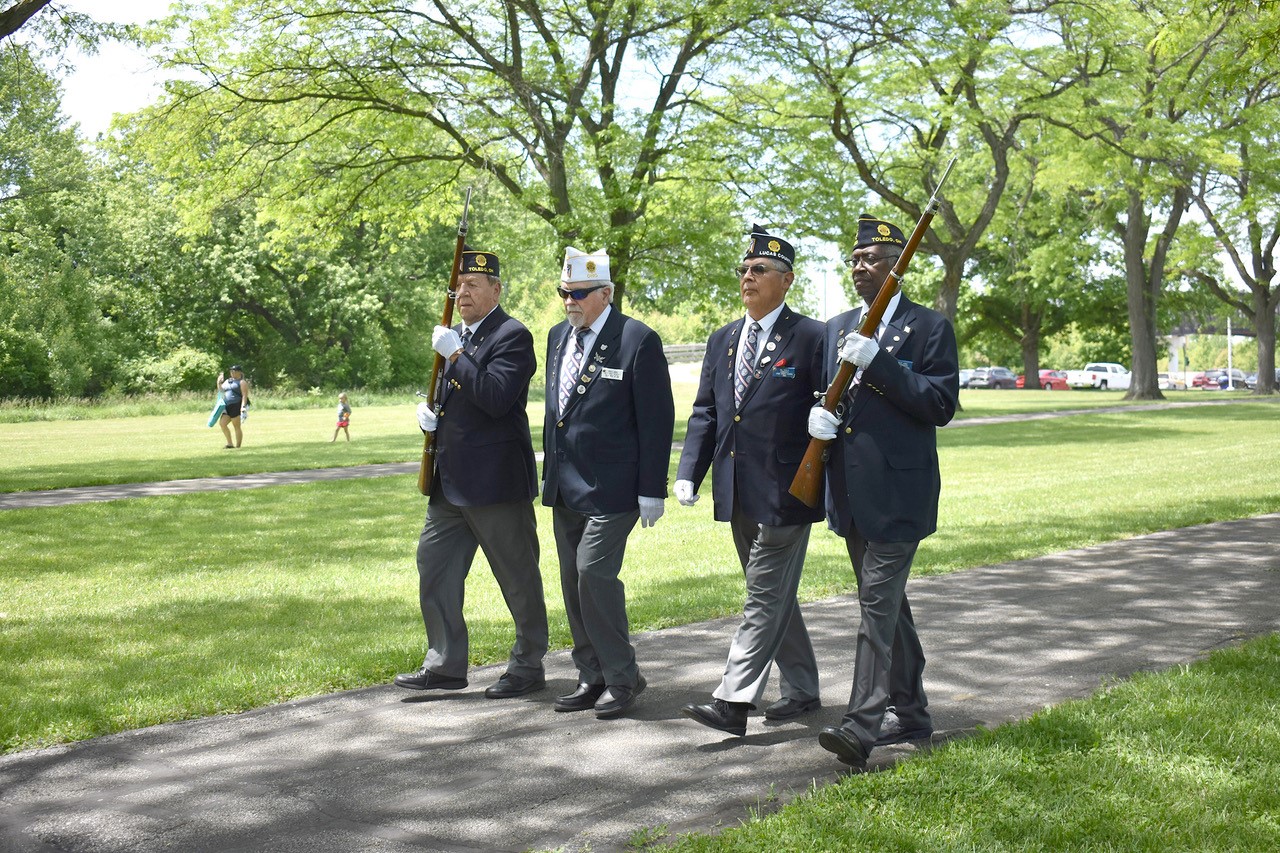 American Legion members marching